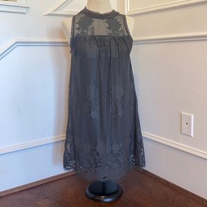 Charcoal Gray Lacey Boho Dress